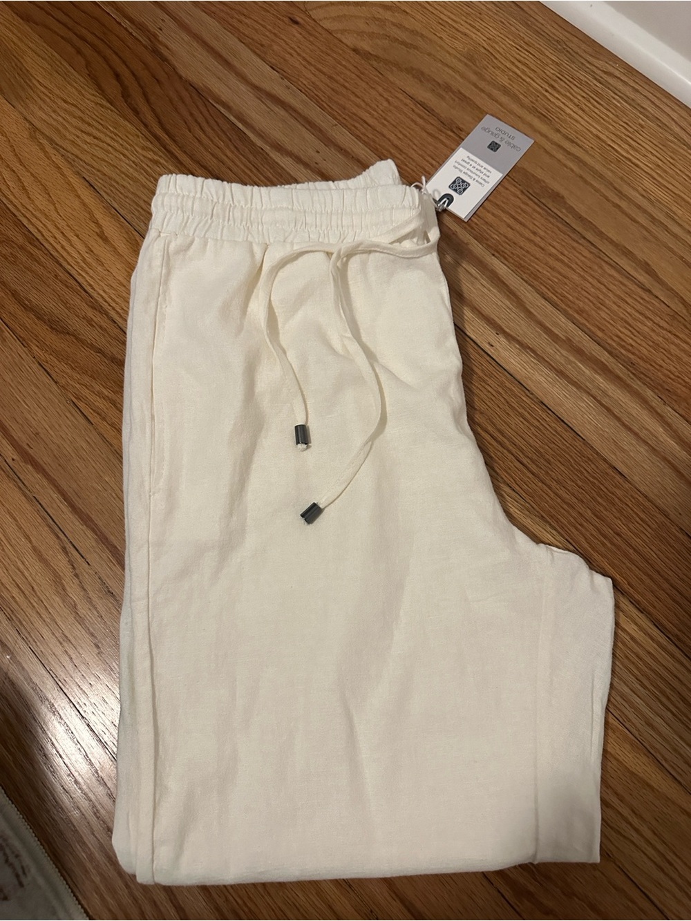 Women's Cream Drawstring Sweatpants - Comfortable Everyday Joggers